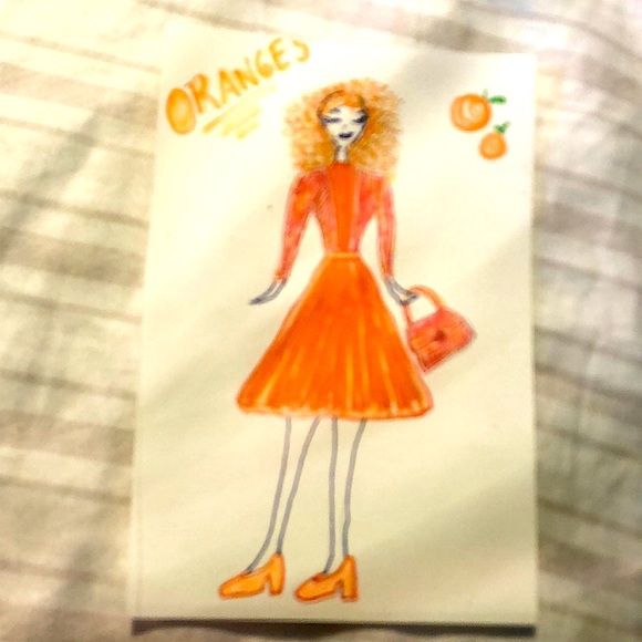 Shop sign original fashion art card for 🍊 oranges color items!! - Picture 2 of 3